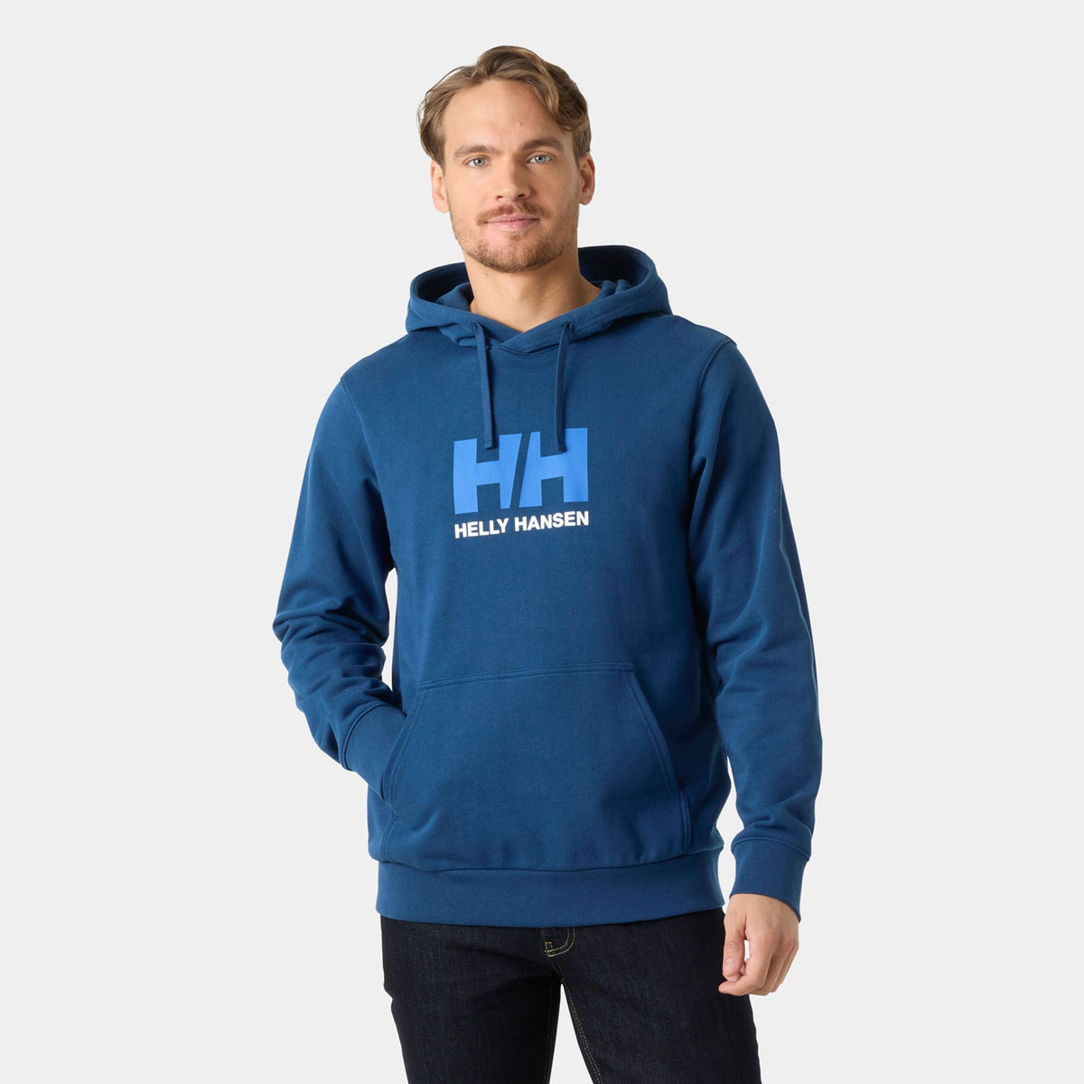 HH LOGO HOODIE, DARK BLUE, XXL
