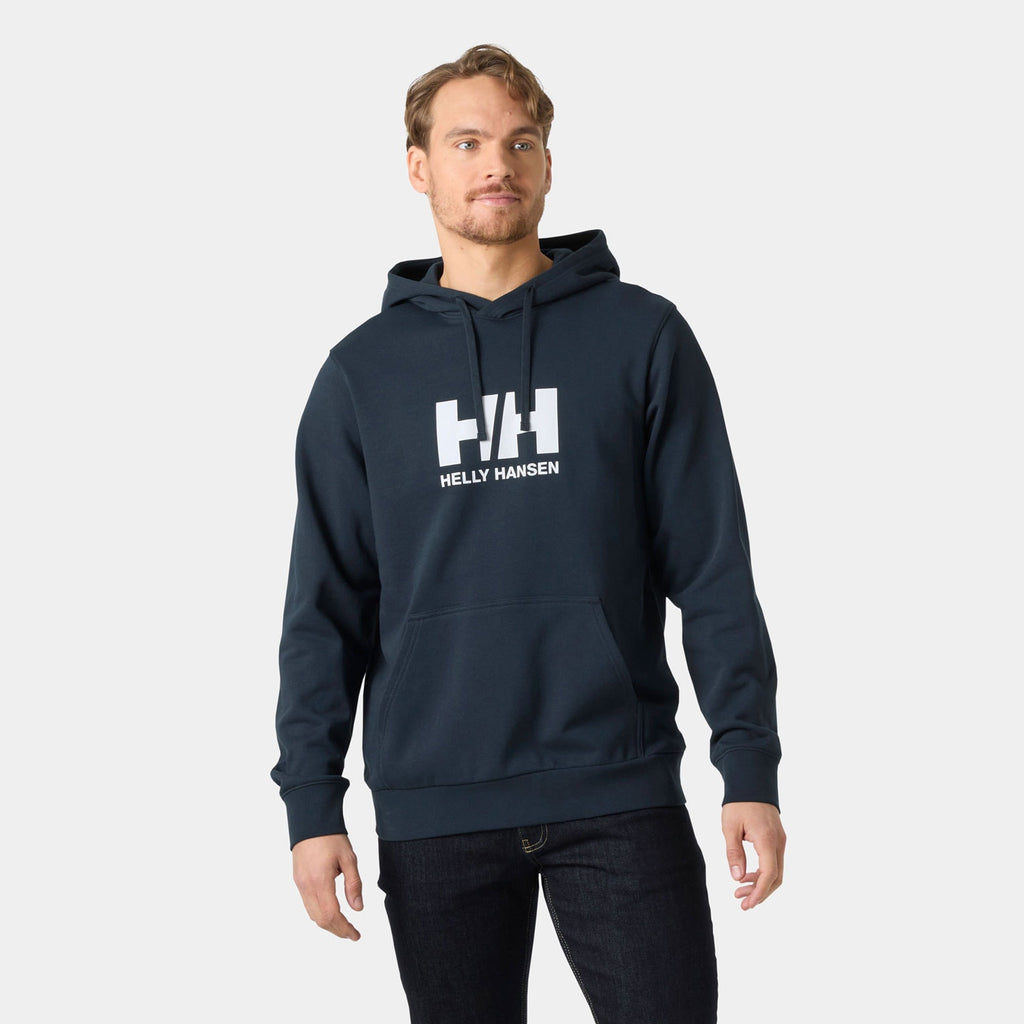 HH LOGO HOODIE, NAVY, L