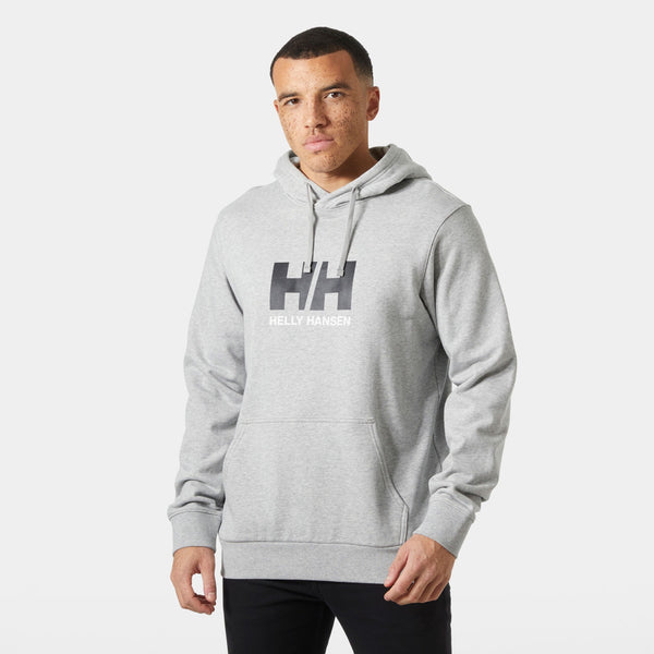 HH LOGO HOODIE, GREY MELANG, XXL