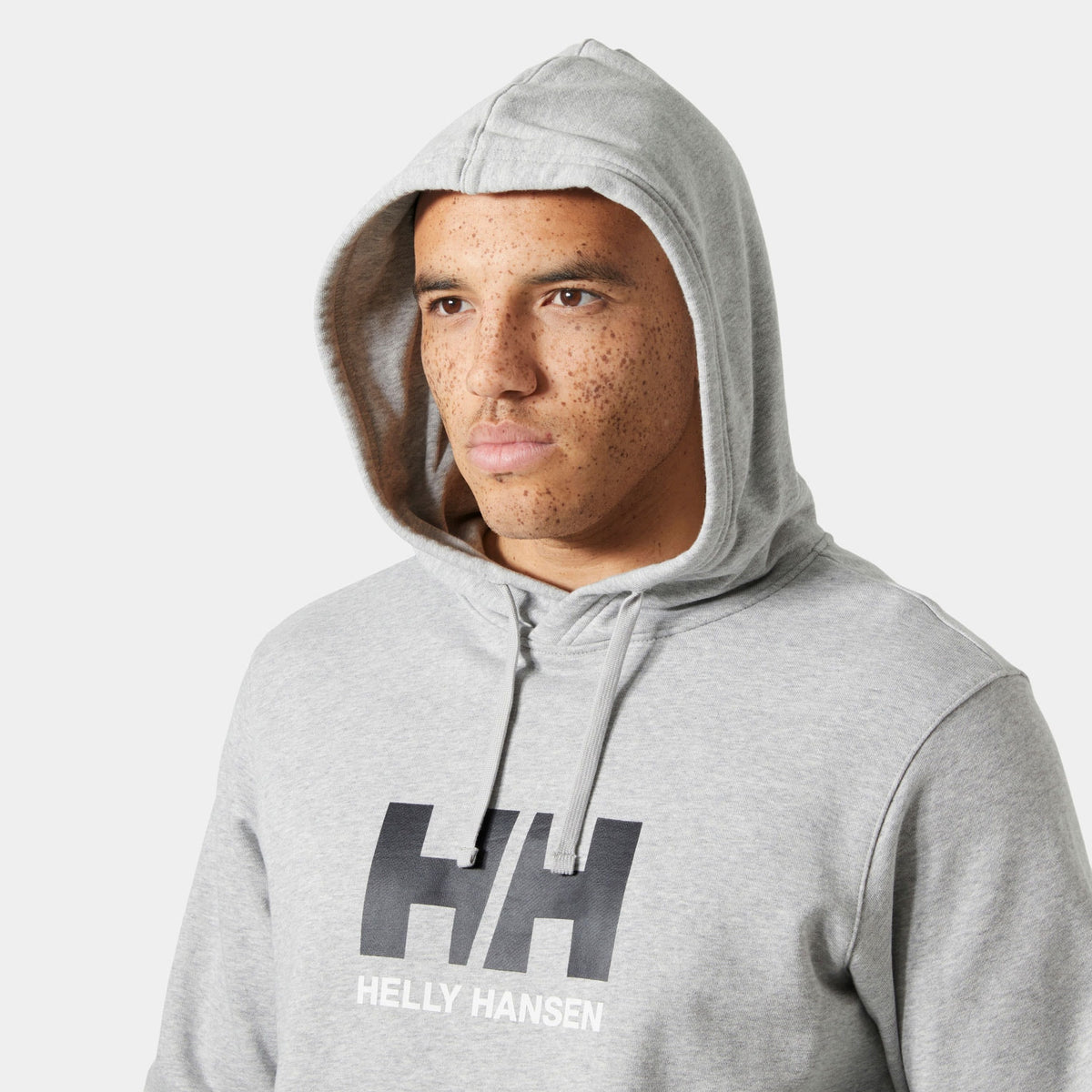 HH LOGO HOODIE, GREY MELANG, XXL