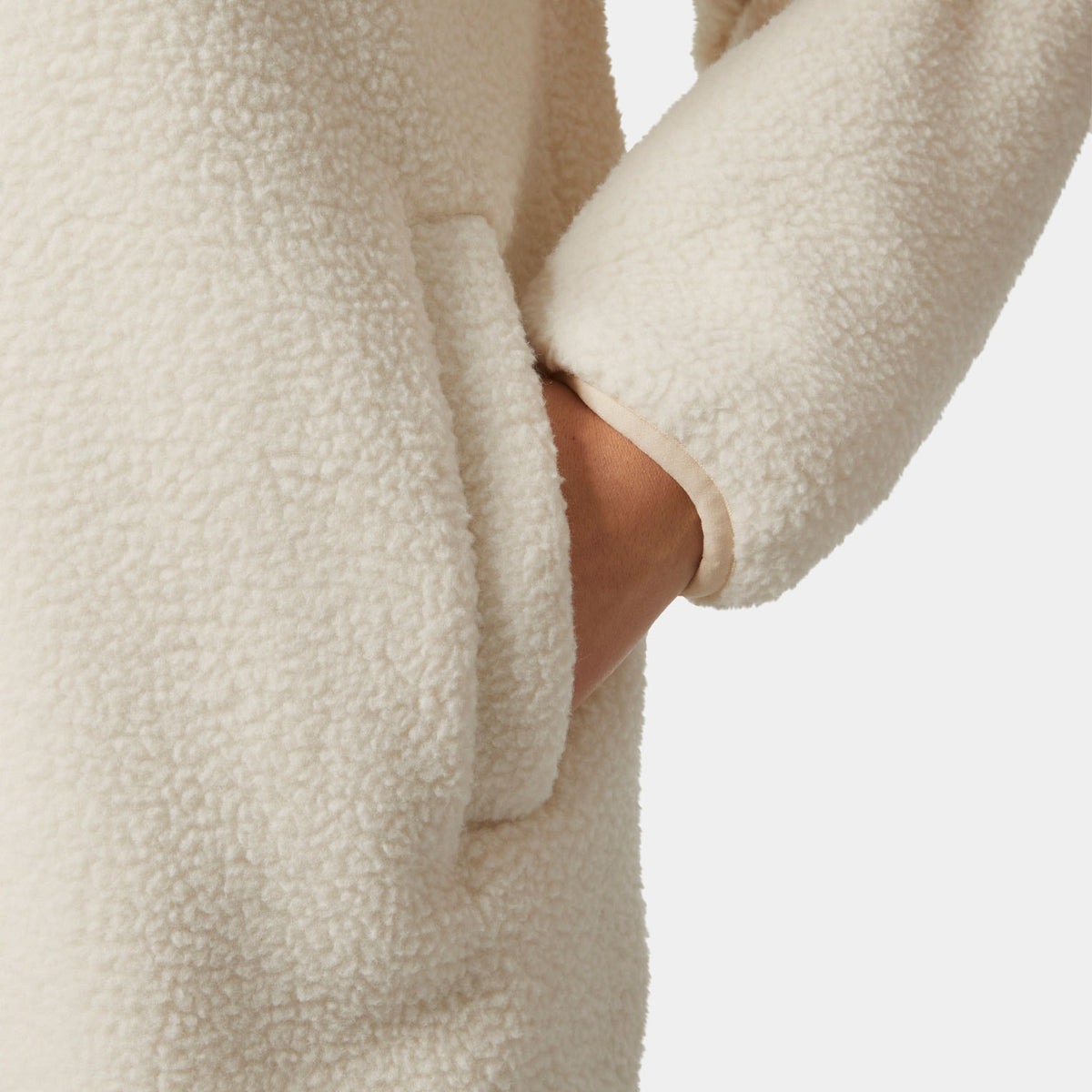 W MAUD PILE JACKET, CREAM, L