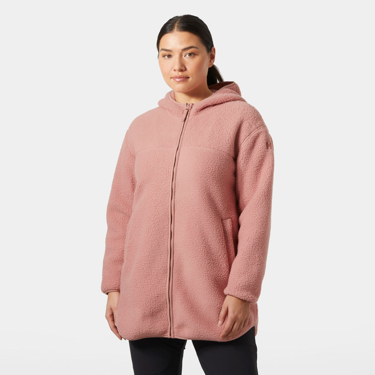 W MAUD PILE JACKET, ASH ROSE, L