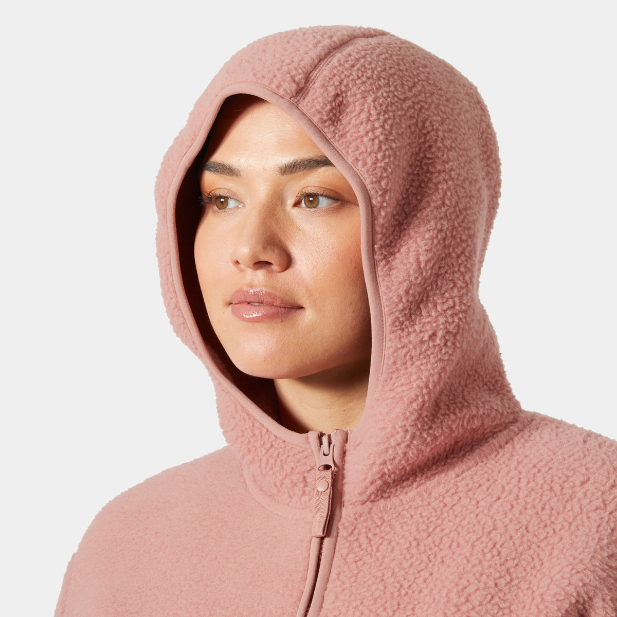 W MAUD PILE JACKET, ASH ROSE, L