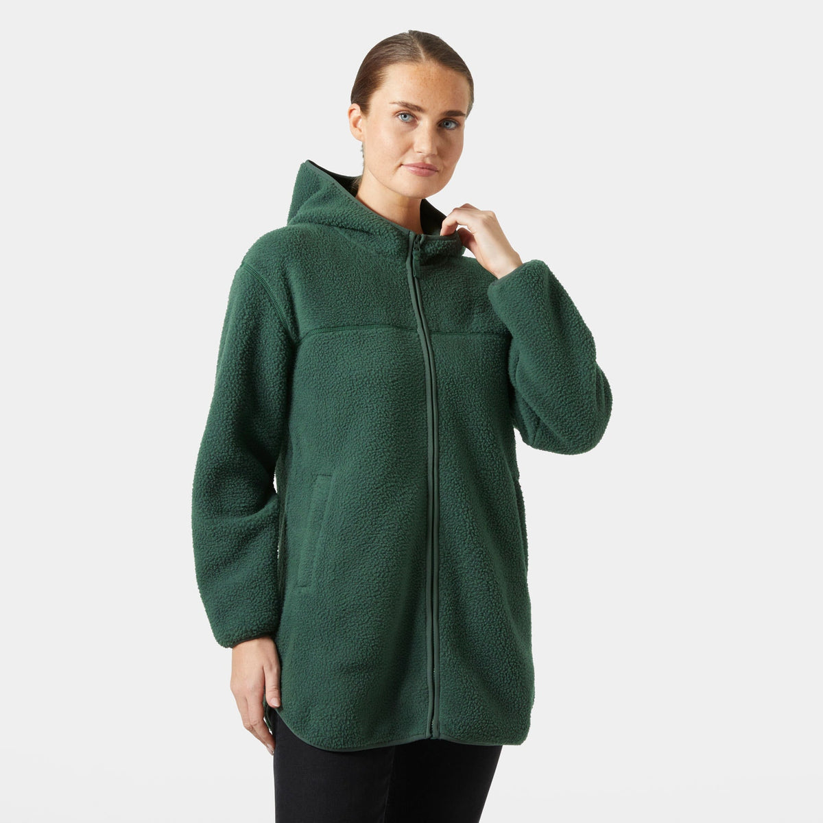 W MAUD PILE JACKET, JUNGLE GREE, L
