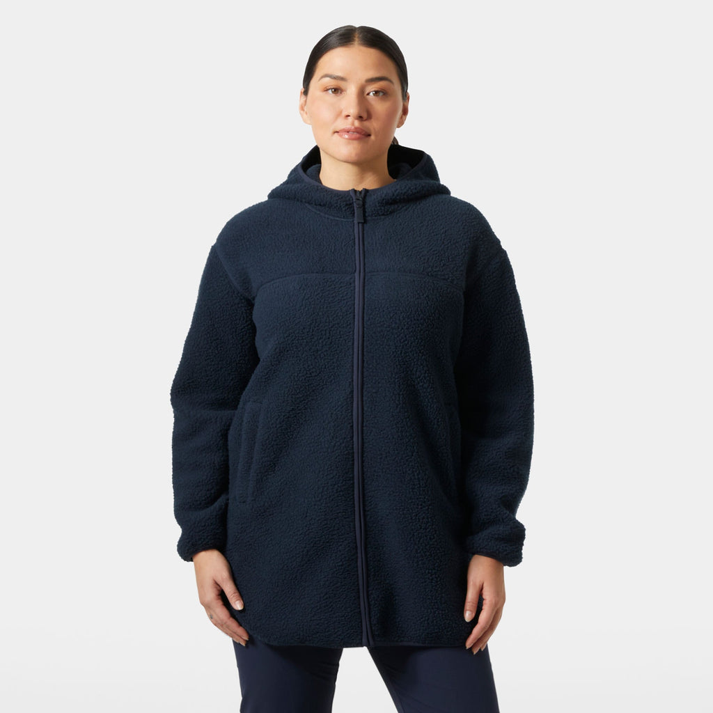 W MAUD PILE JACKET, NAVY, L