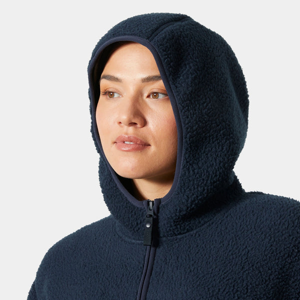 W MAUD PILE JACKET, NAVY, L
