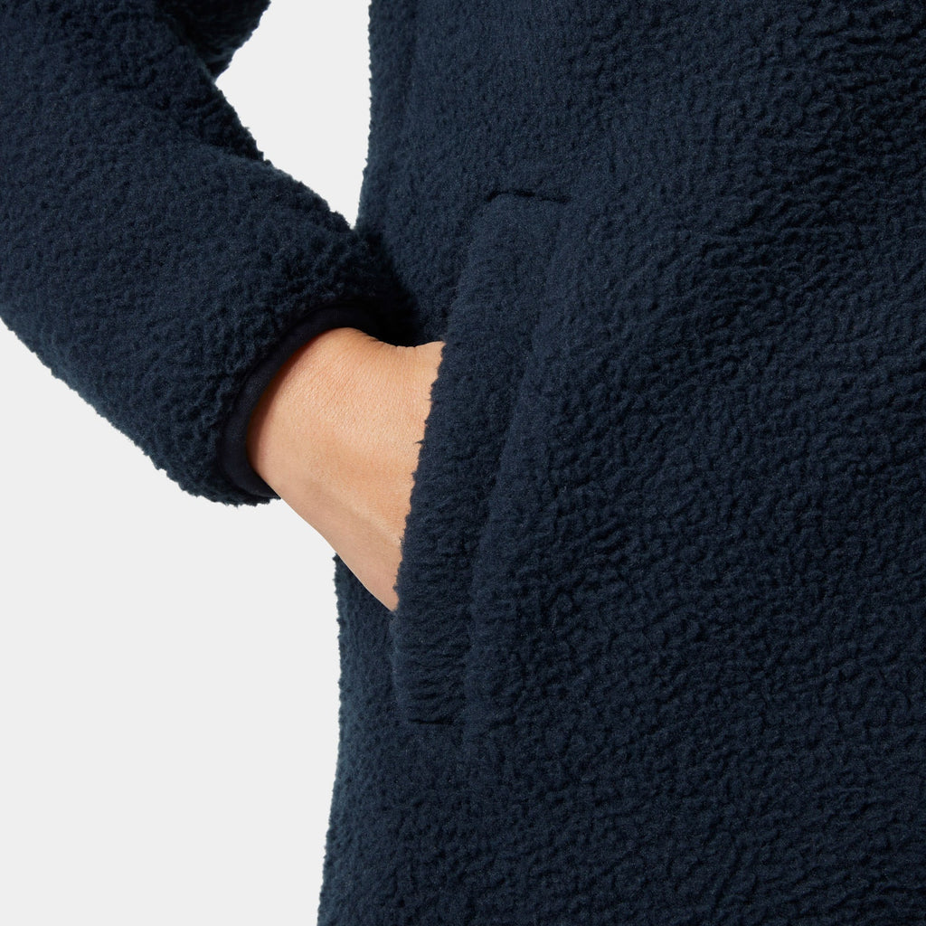 W MAUD PILE JACKET, NAVY, L