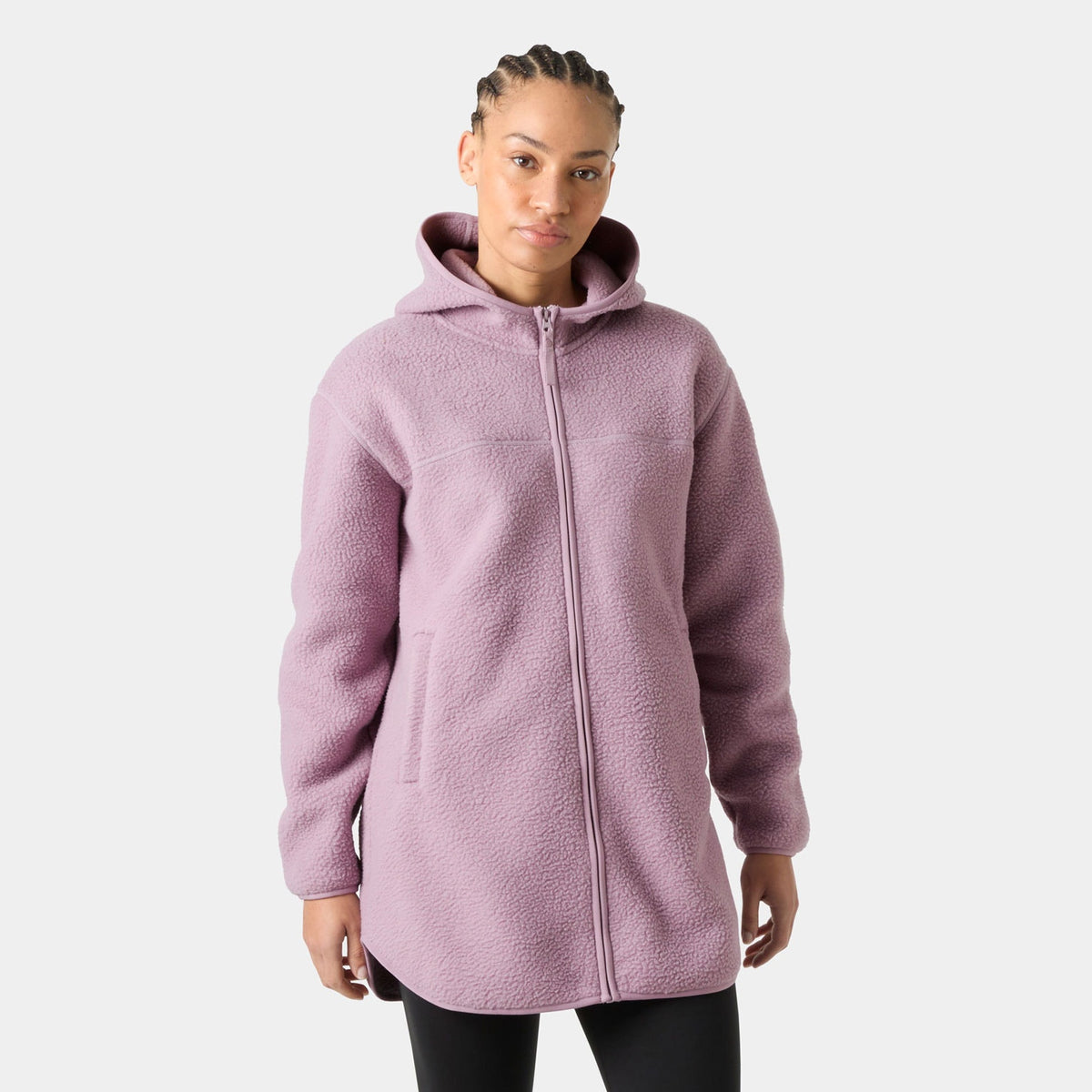 W MAUD PILE JACKET, PURPLE CLAY, L