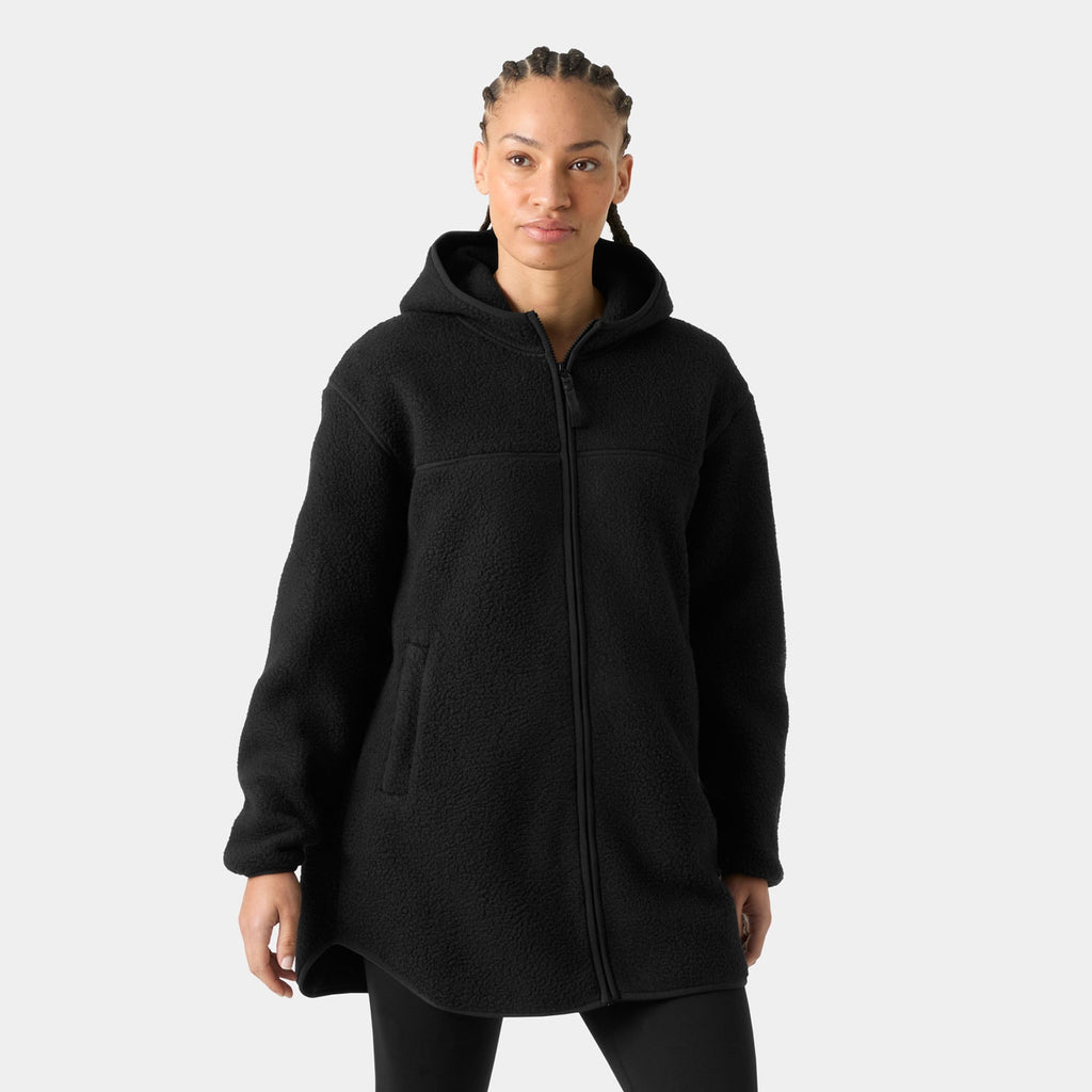W MAUD PILE JACKET, BLACK, L