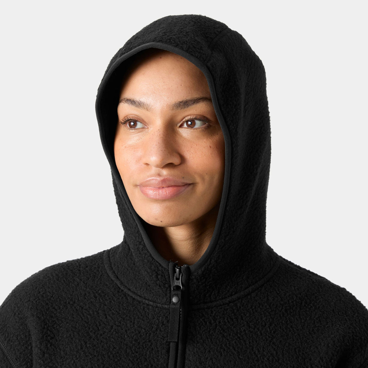 W MAUD PILE JACKET, BLACK, L