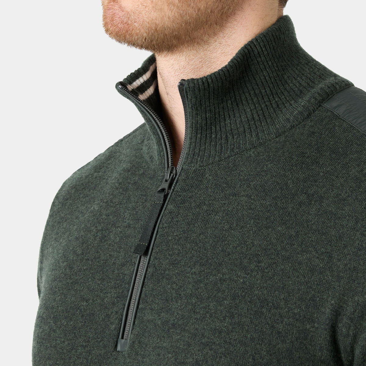 AFTON KNITTED 1/2 ZIP, DARK JUNGLE, XXL