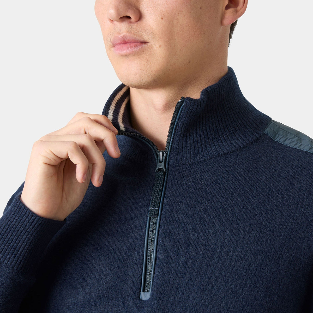 AFTON KNITTED 1/2 ZIP, NAVY, XXL
