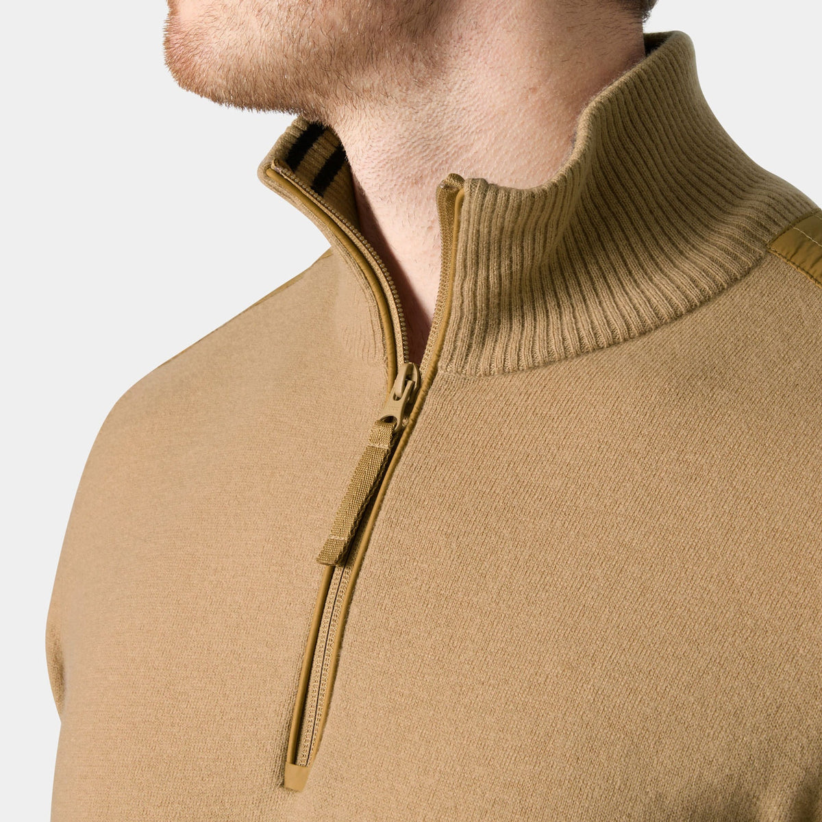 AFTON KNITTED 1/2 ZIP, ELMWOOD, XXL
