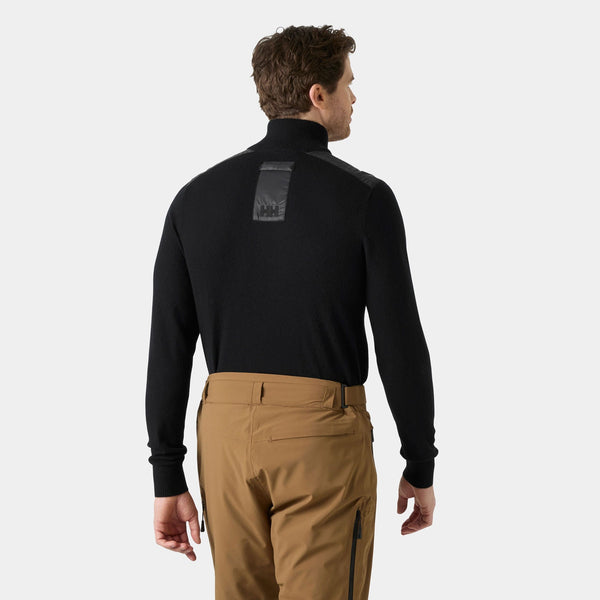 AFTON KNITTED 1/2 ZIP, BLACK, XXL