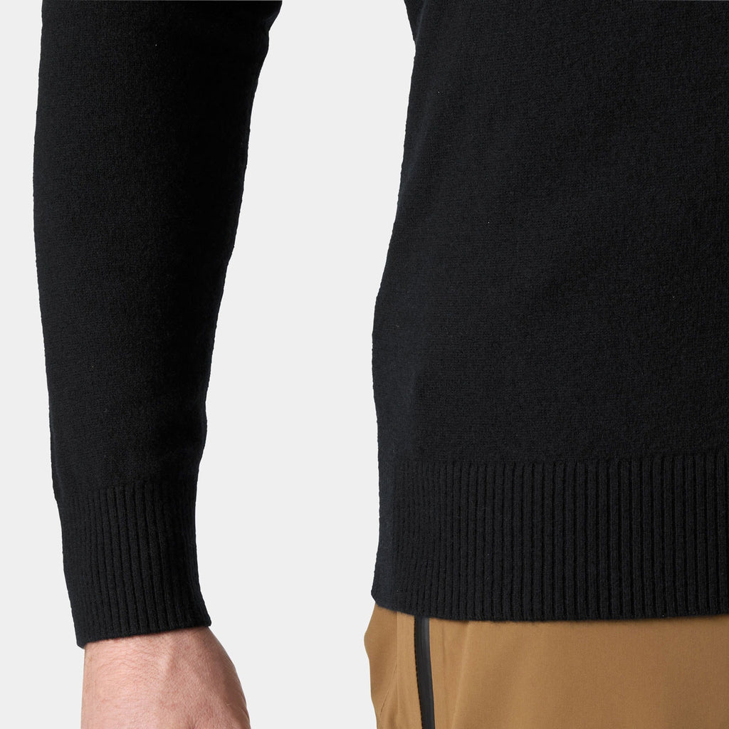 AFTON KNITTED 1/2 ZIP, BLACK, XXL