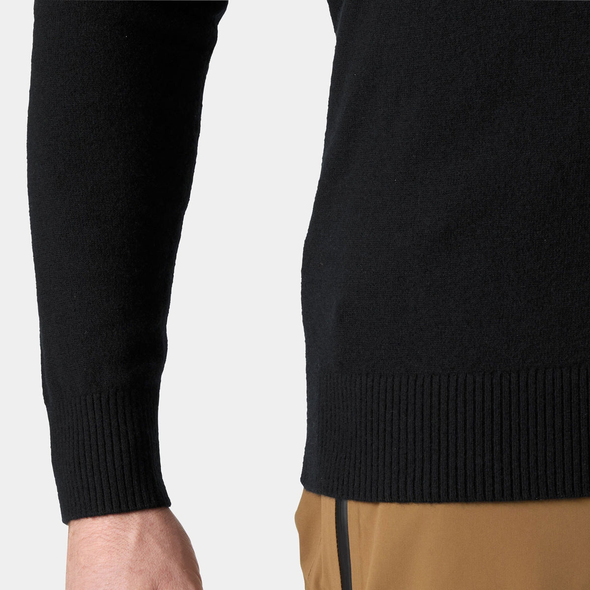 AFTON KNITTED 1/2 ZIP, BLACK, XXL