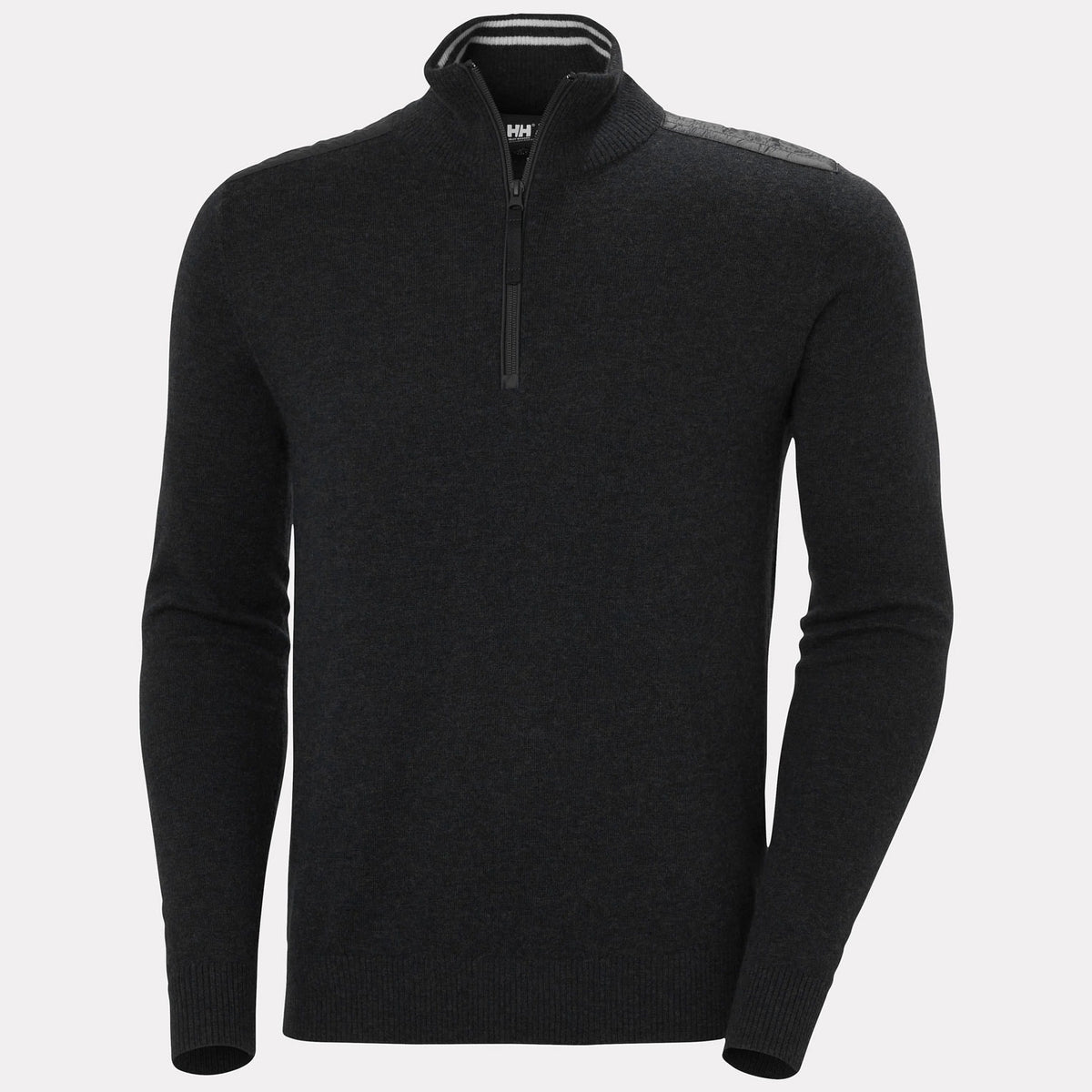 AFTON KNITTED 1/2 ZIP, BLACK, XXL
