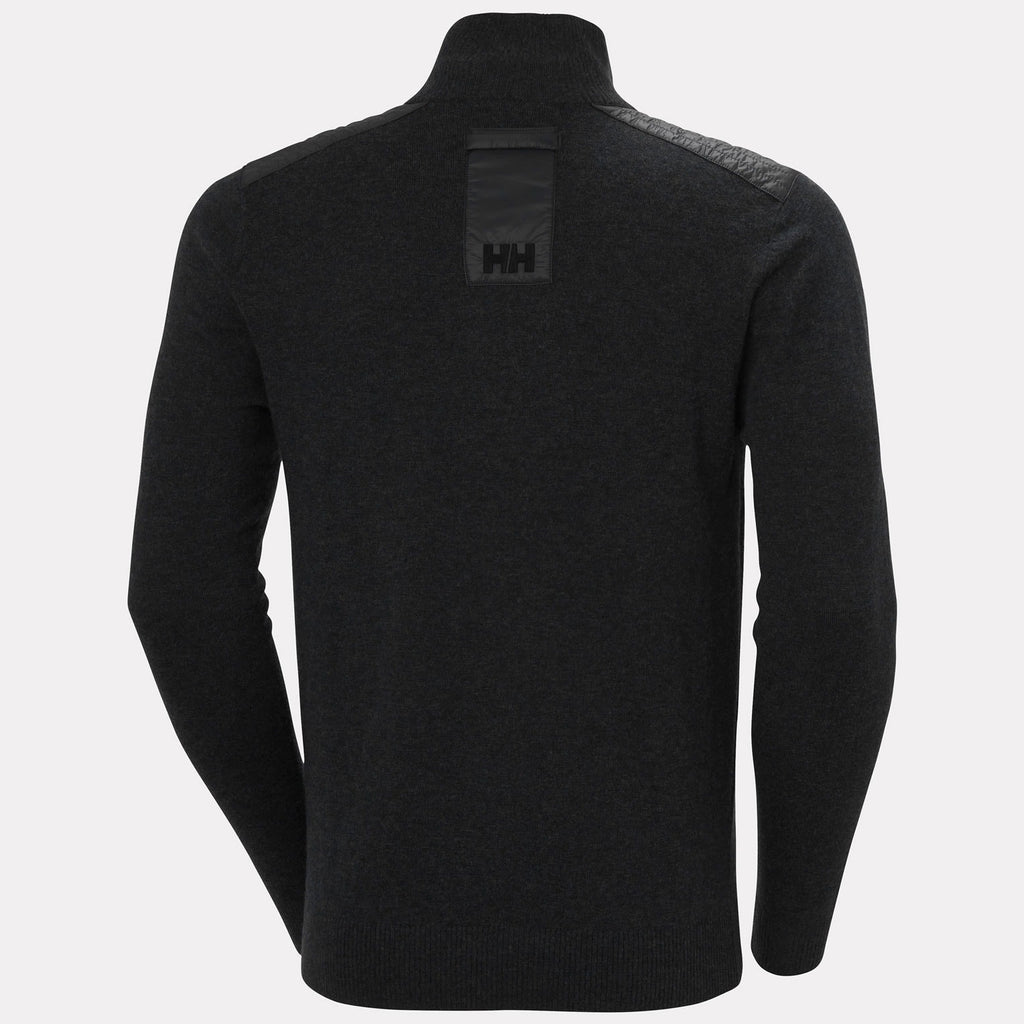 AFTON KNITTED 1/2 ZIP, BLACK, XXL