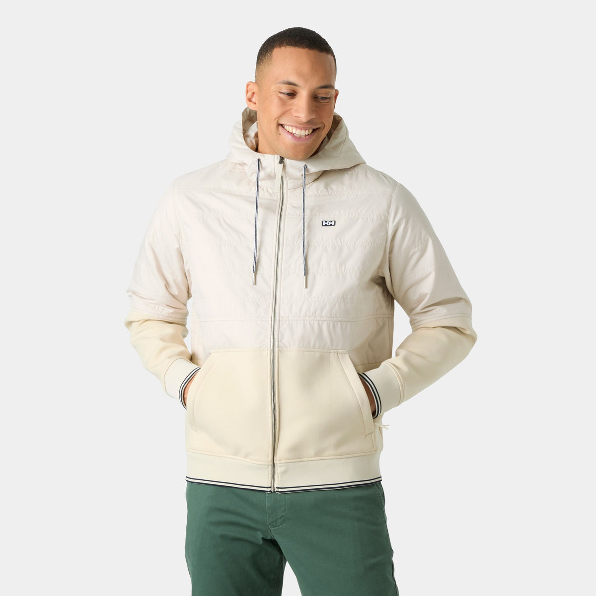 KOSTER HYBRID FZ HOODIE, CREAM, XXL