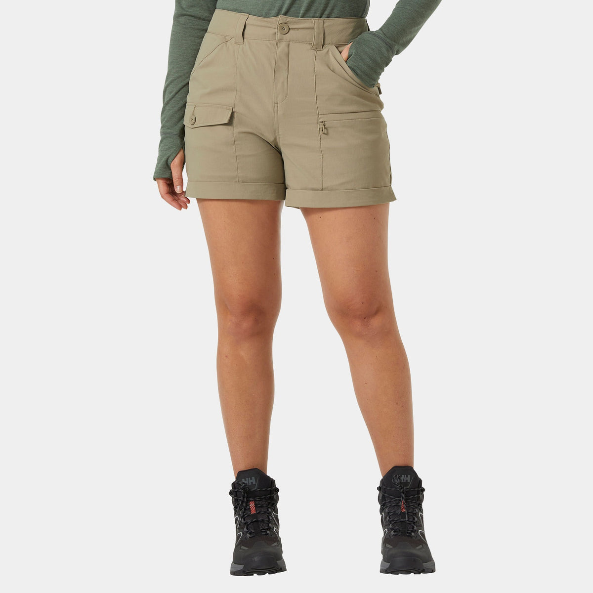 W MARIDALEN SHORTS, PEBBLE, XL Main image