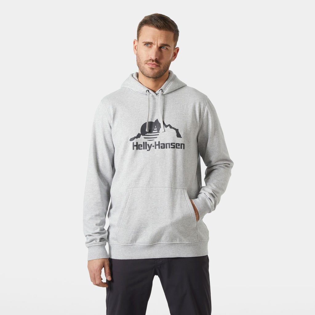 NORD GRAPHIC PULL OVER HOODIE, GREY MELANG, XXL