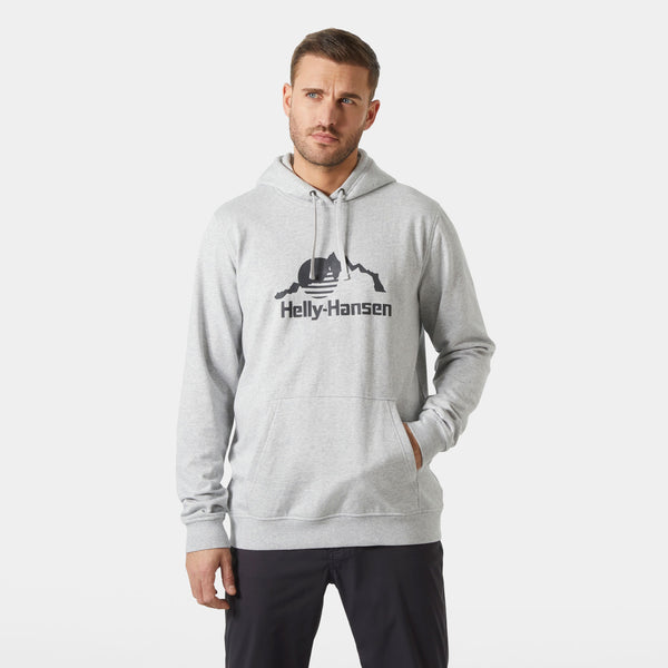 NORD GRAPHIC PULL OVER HOODIE, GREY MELANG, XXL