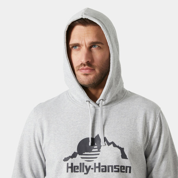 NORD GRAPHIC PULL OVER HOODIE, GREY MELANG, XXL