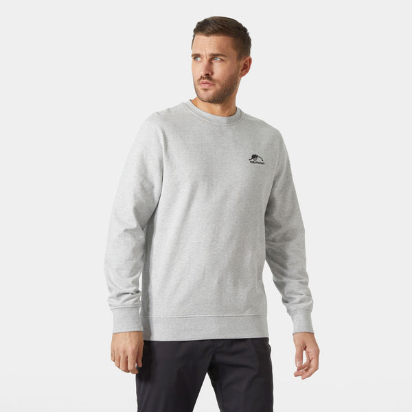 NORD GRAPHIC CREW SWEATSHIRT, GREY MELANG, S