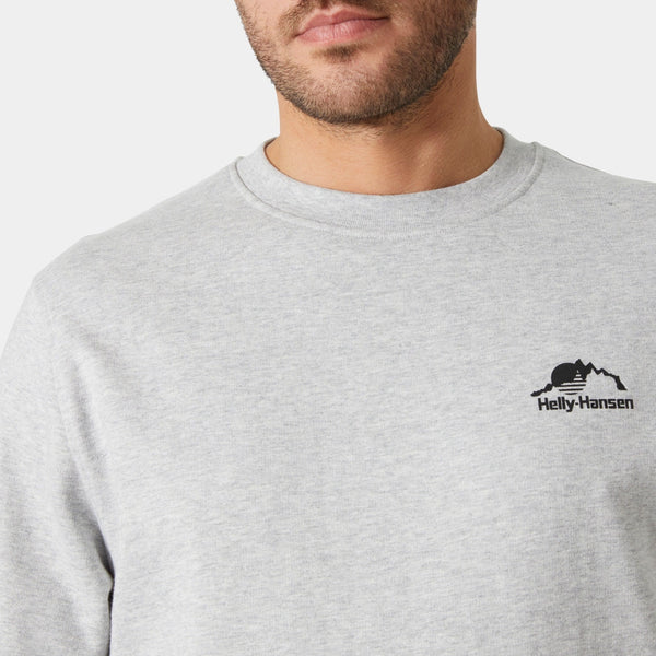NORD GRAPHIC CREW SWEATSHIRT, GREY MELANG, S