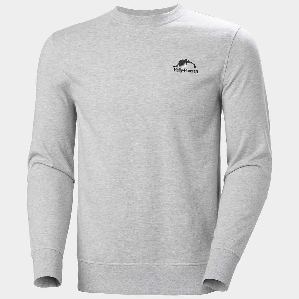 NORD GRAPHIC CREW SWEATSHIRT, GREY MELANG, S