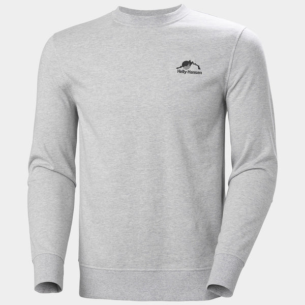 NORD GRAPHIC CREW SWEATSHIRT, GREY MELANG, S