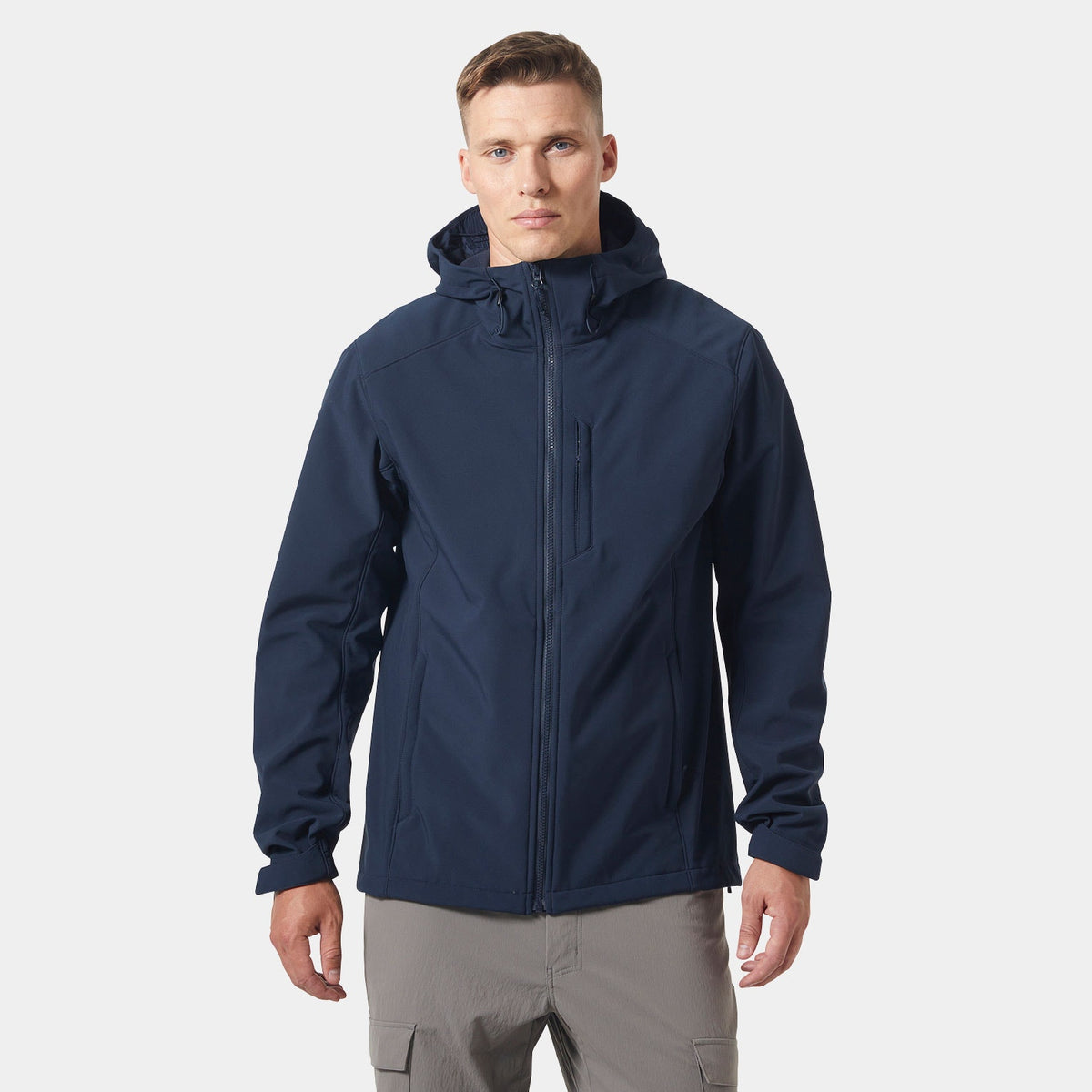 PARAMOUNT HOODED SOFTSHELL JKT, NAVY, XXL
