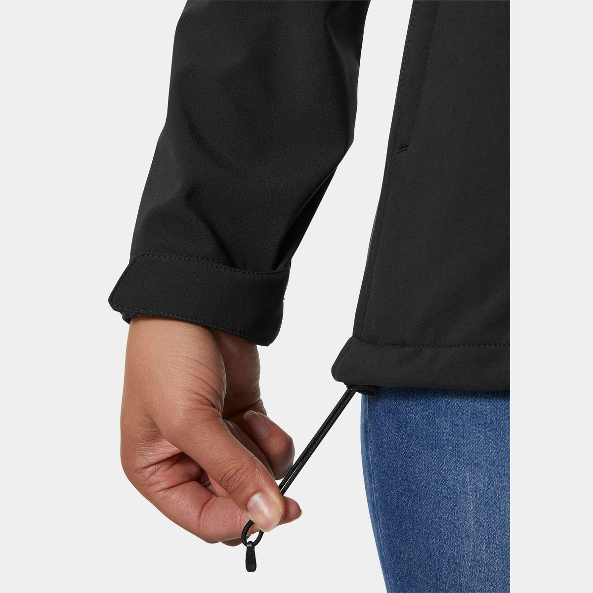 W PARAMOUNT HOOD SOFTSHELL JKT, BLACK, L