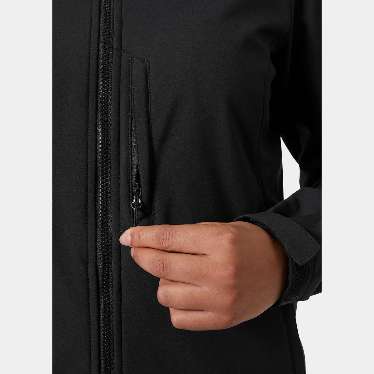W PARAMOUNT HOOD SOFTSHELL JKT, BLACK, L