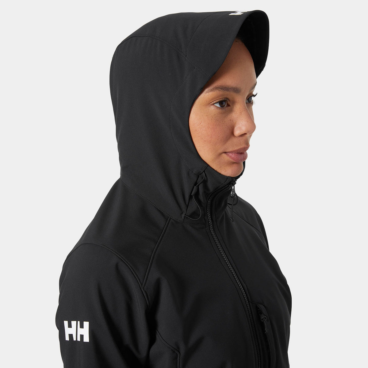 W PARAMOUNT HOOD SOFTSHELL JKT, BLACK, L