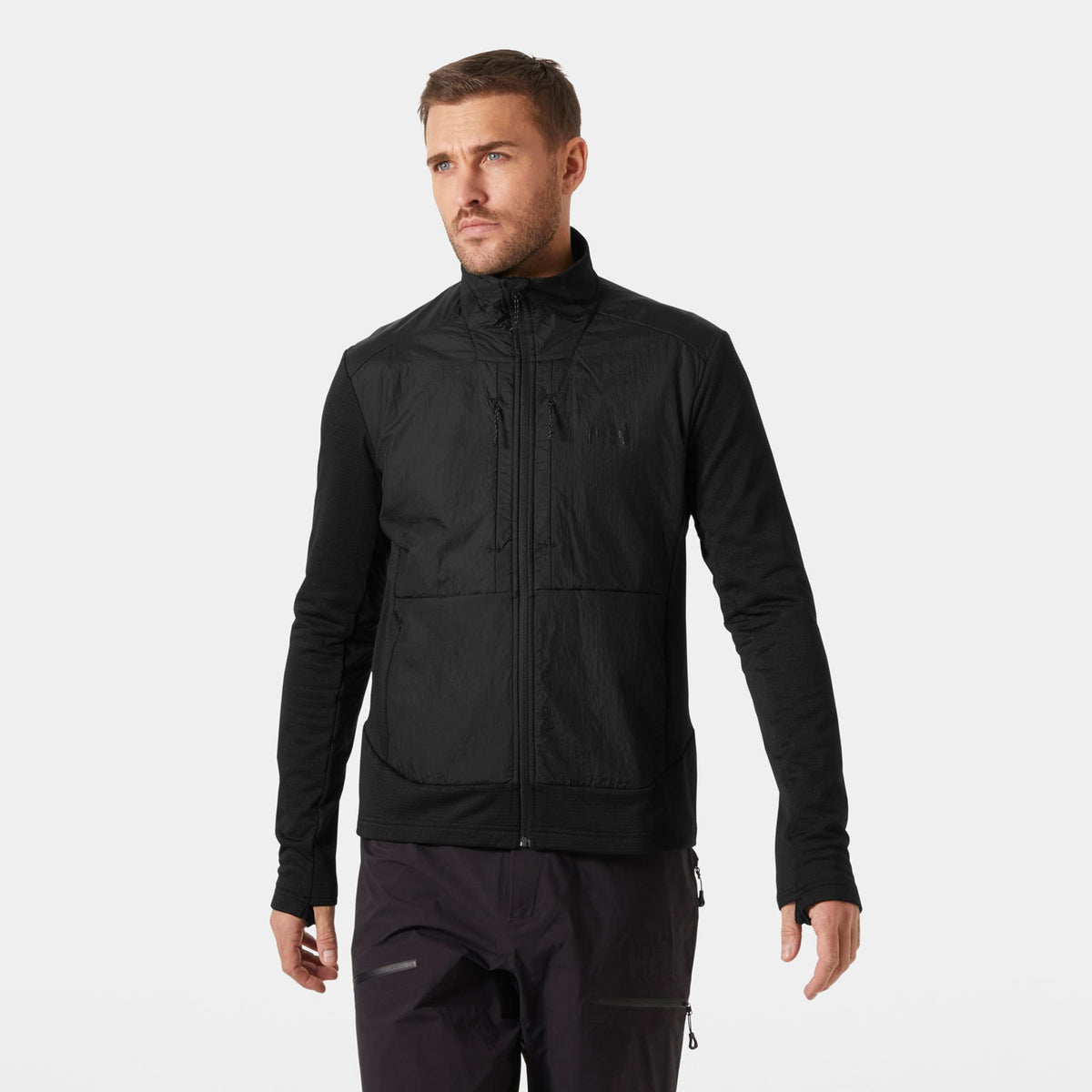 VERSALITE HYBRID FLEECE JACKET, BLACK, XXL