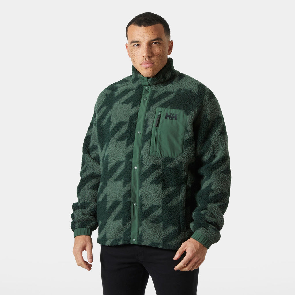 PANORAMA PRINTED PILE SNAP, JUNGLE GREE, L