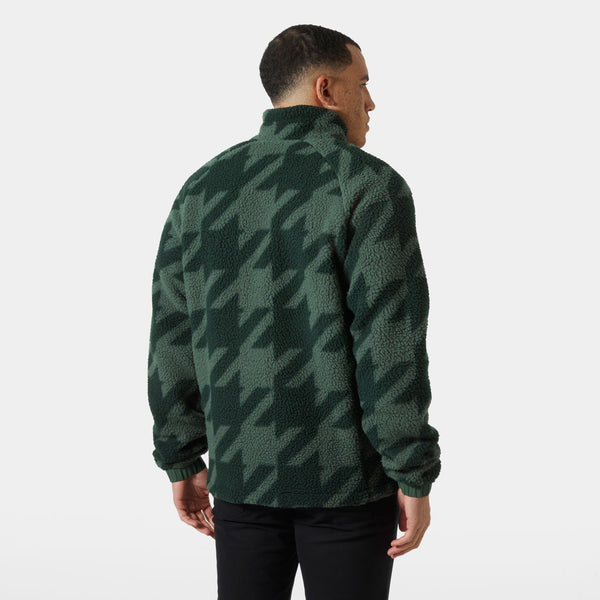 PANORAMA PRINTED PILE SNAP, JUNGLE GREE, L