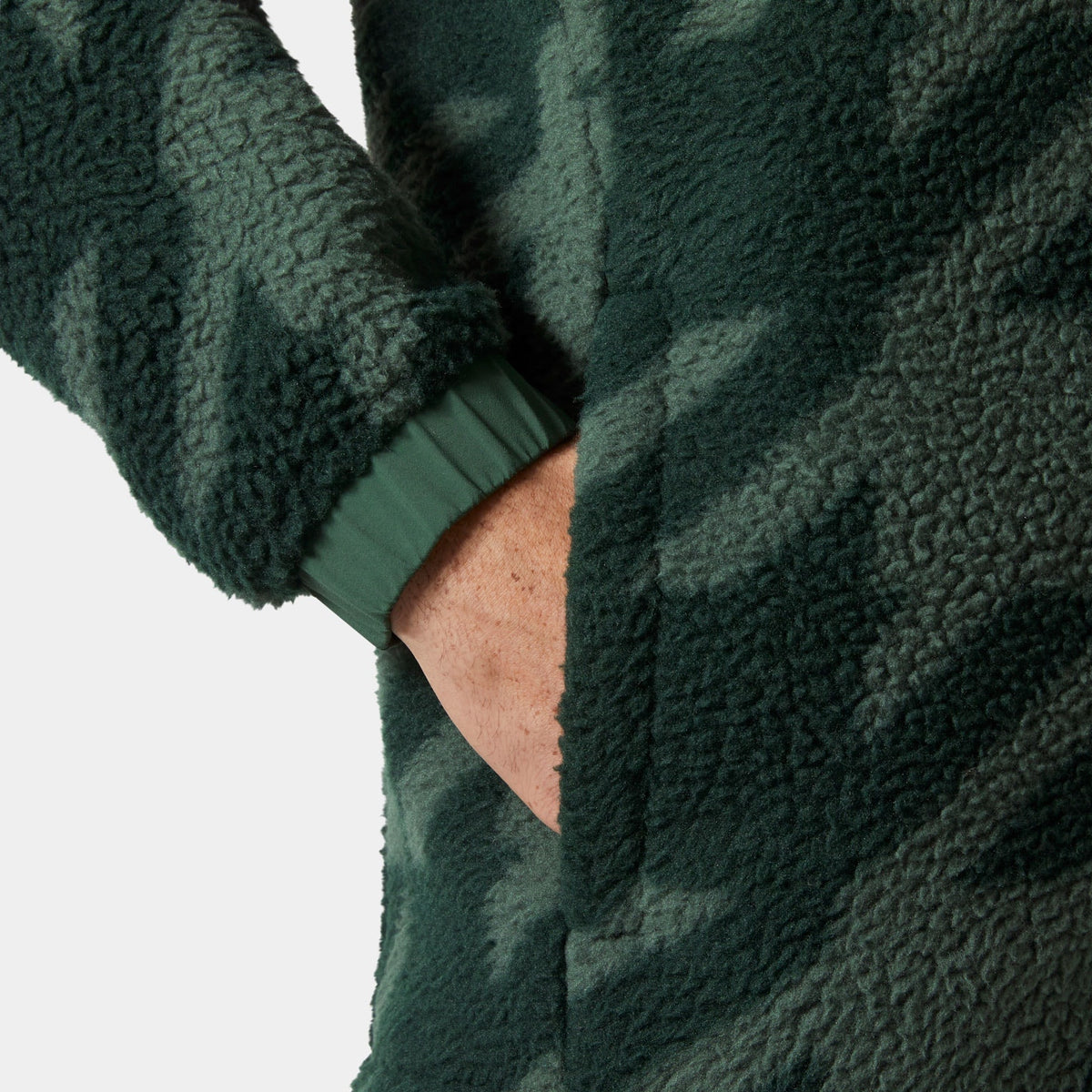 PANORAMA PRINTED PILE SNAP, JUNGLE GREE, L
