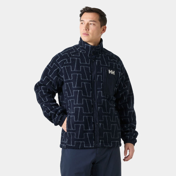 PANORAMA PRINTED PILE SNAP, NAVY MONOGR, XXL