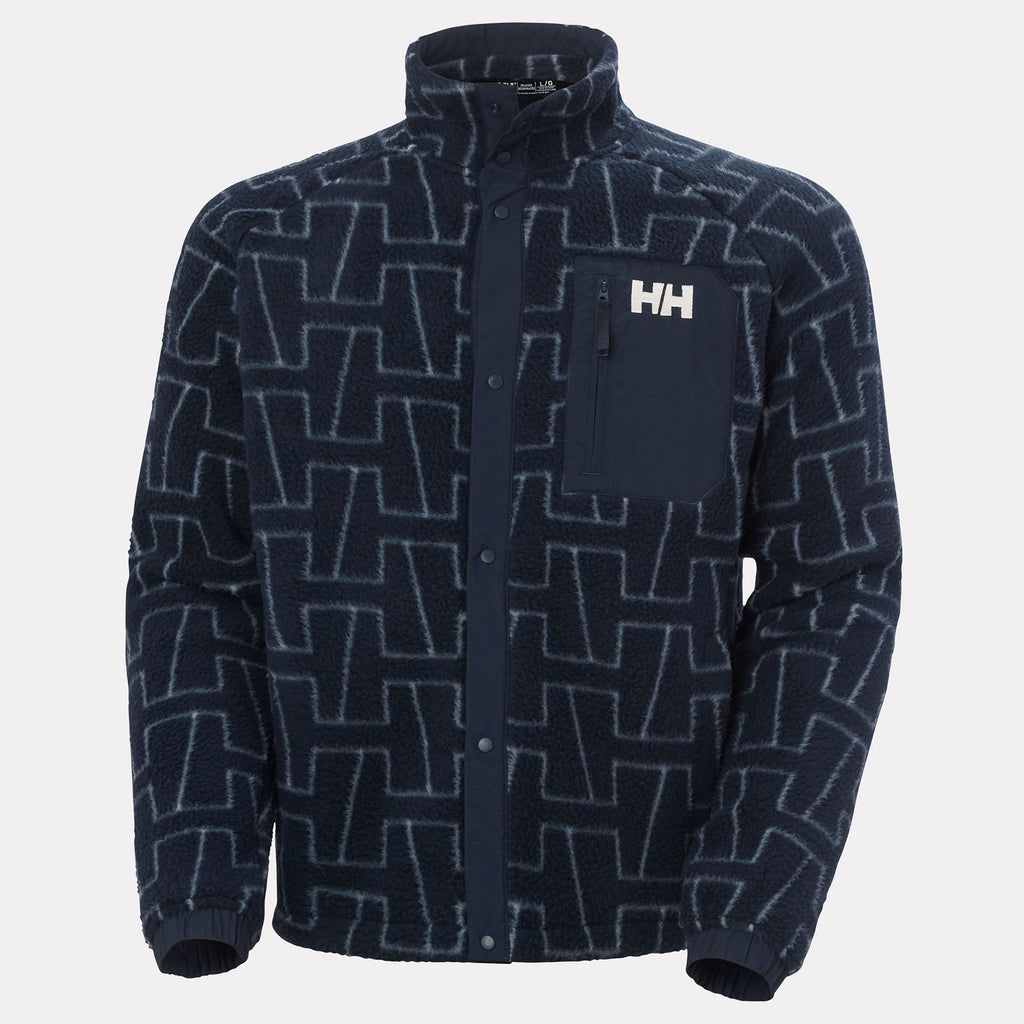 PANORAMA PRINTED PILE SNAP, NAVY MONOGR, XXL