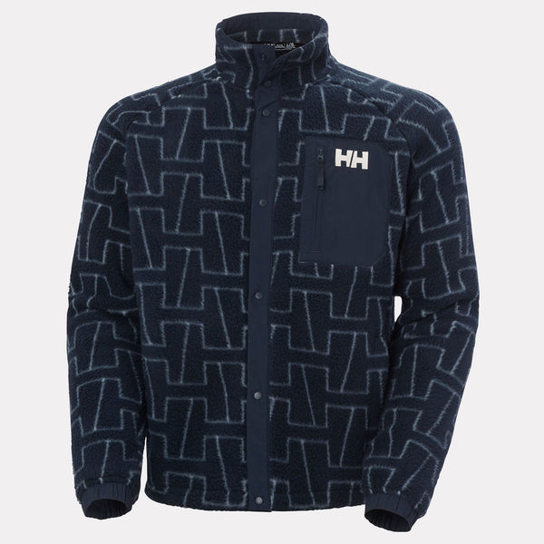 PANORAMA PRINTED PILE SNAP, NAVY MONOGR, XXL