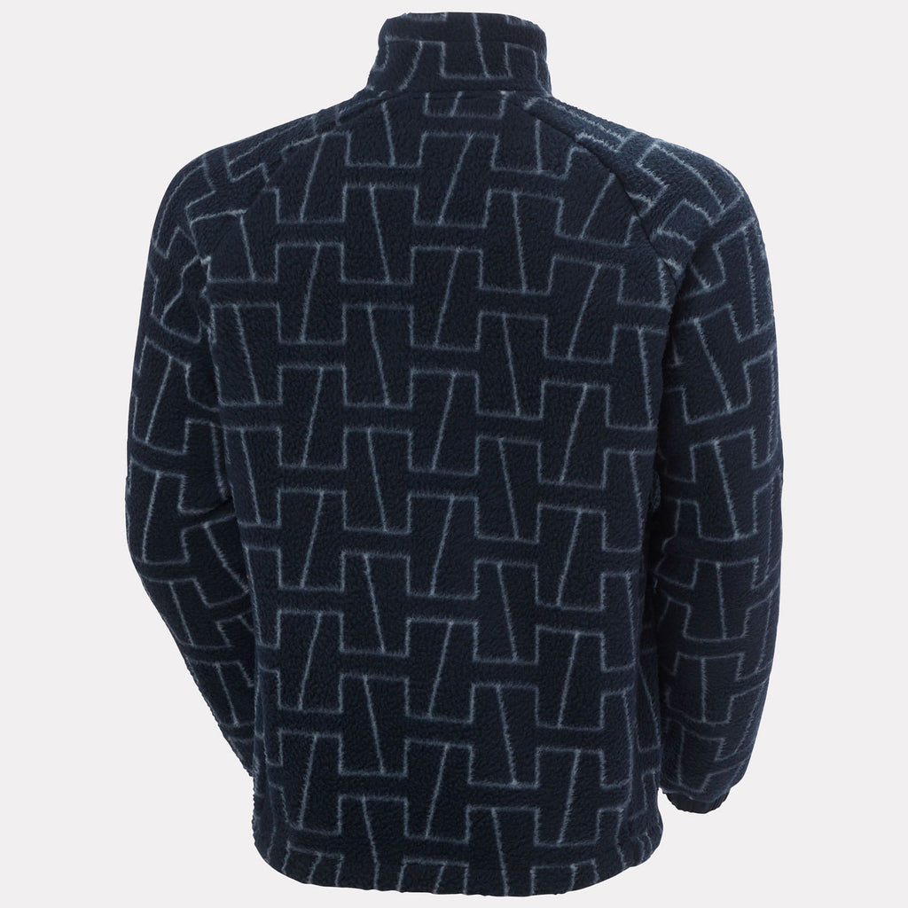 PANORAMA PRINTED PILE SNAP, NAVY MONOGR, XXL