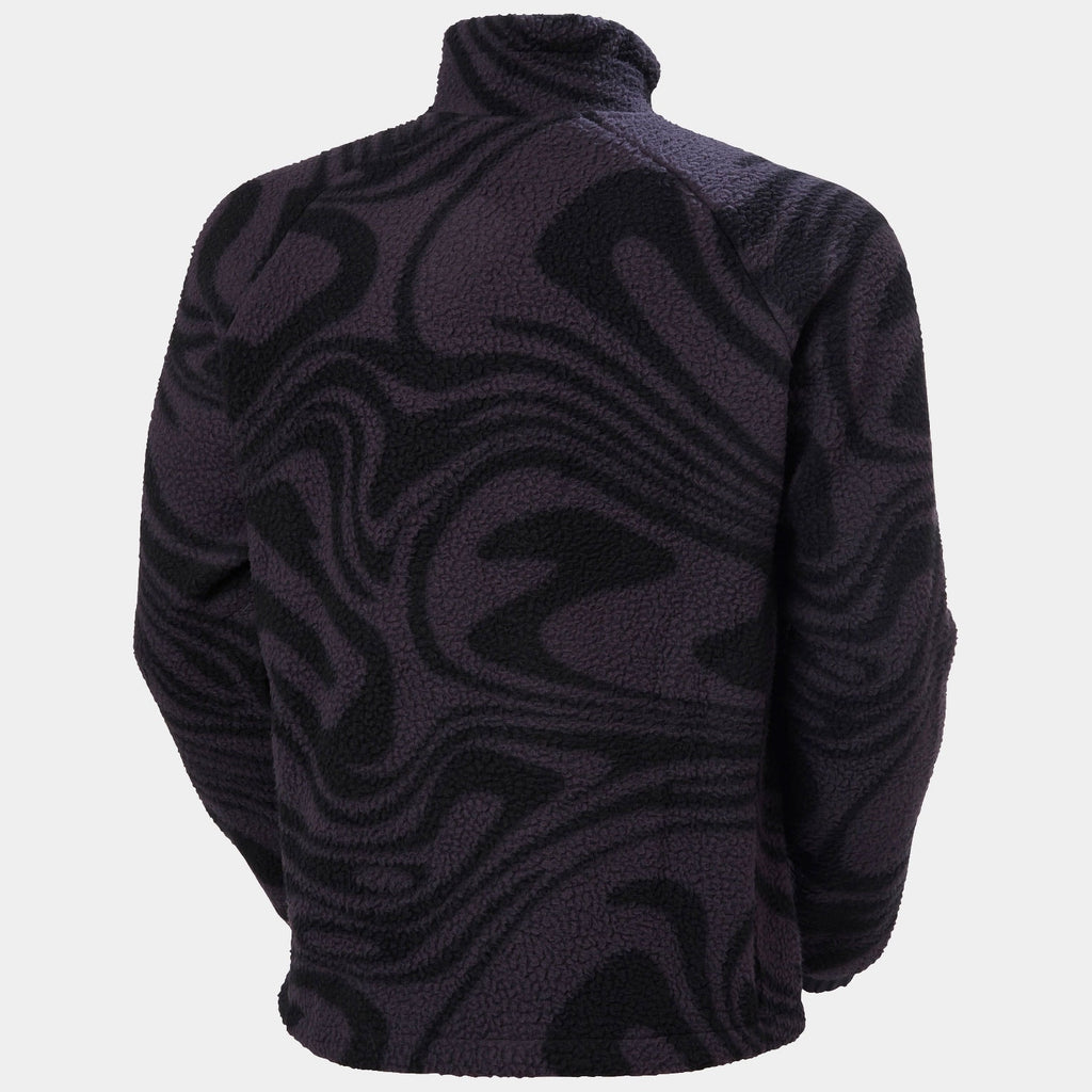 PANORAMA PRINTED PILE SNAP, BLACK GRAPE, S