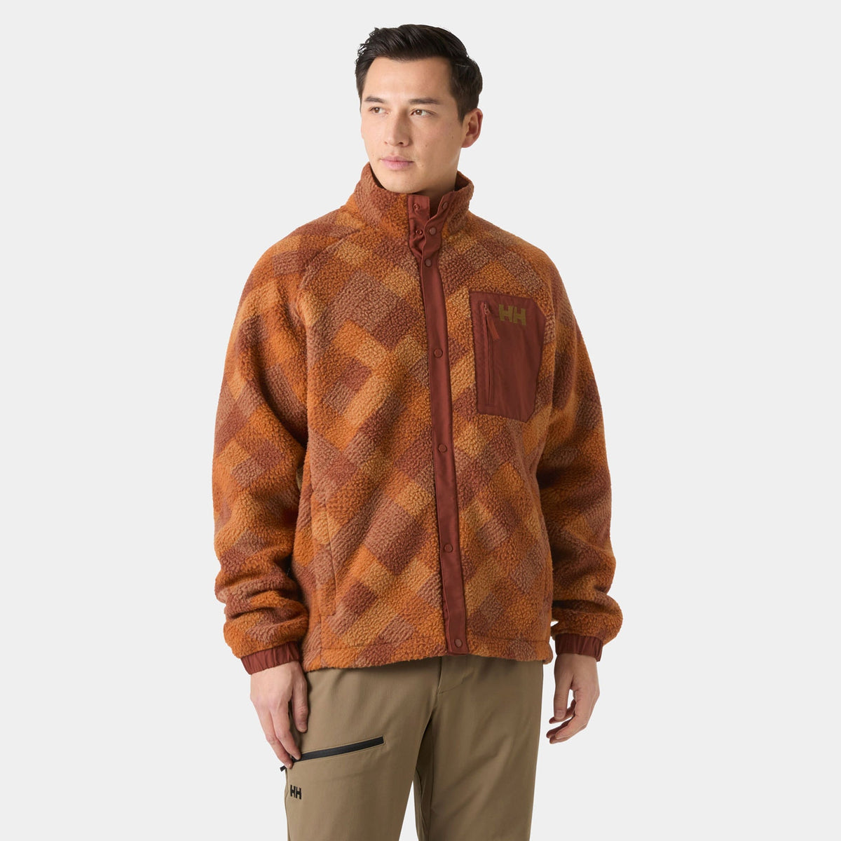 PANORAMA PRINTED PILE SNAP, GINGER BISC, XXL