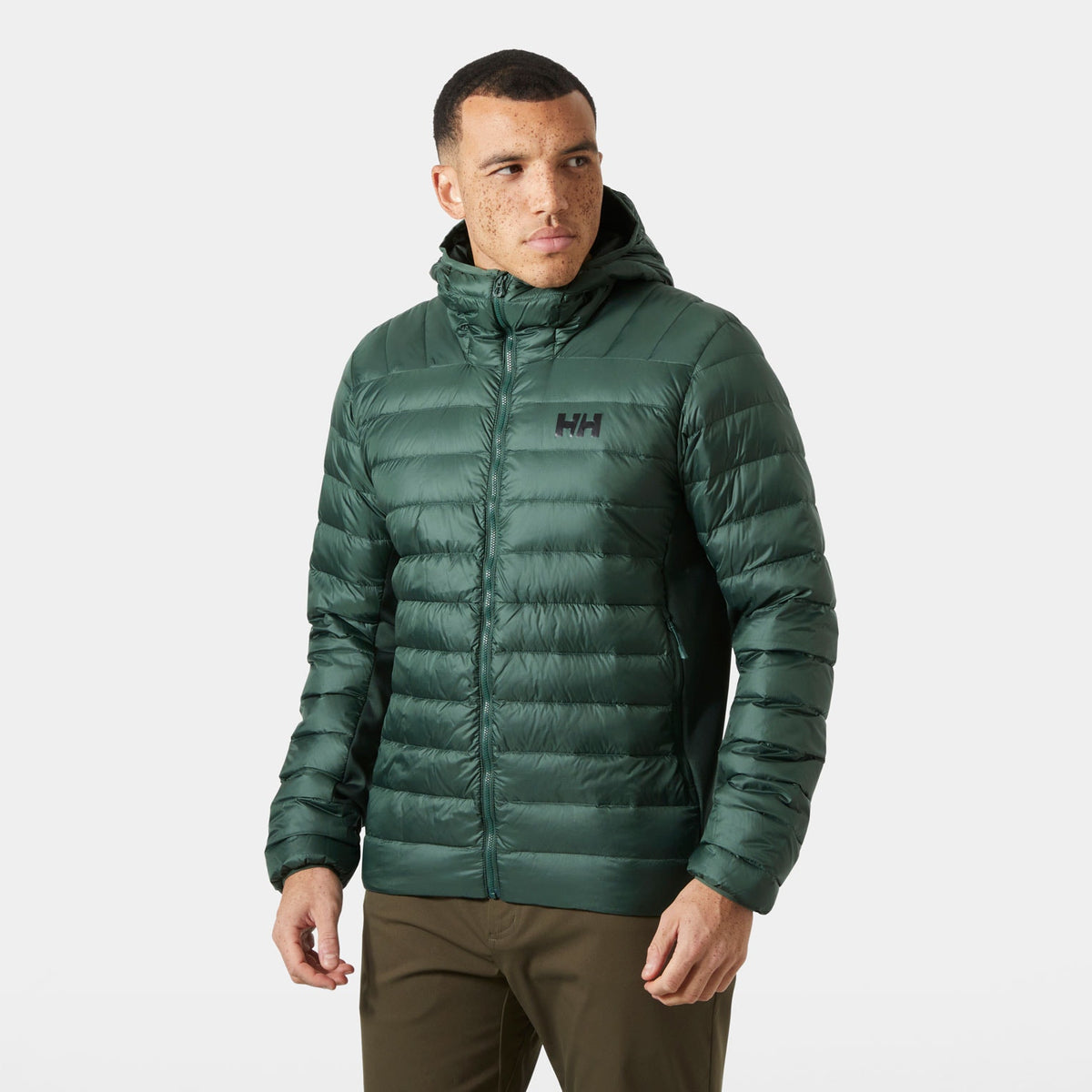 VERGLAS DOWN HYBRID HOOD 20, JUNGLE GREE, XXL Main image