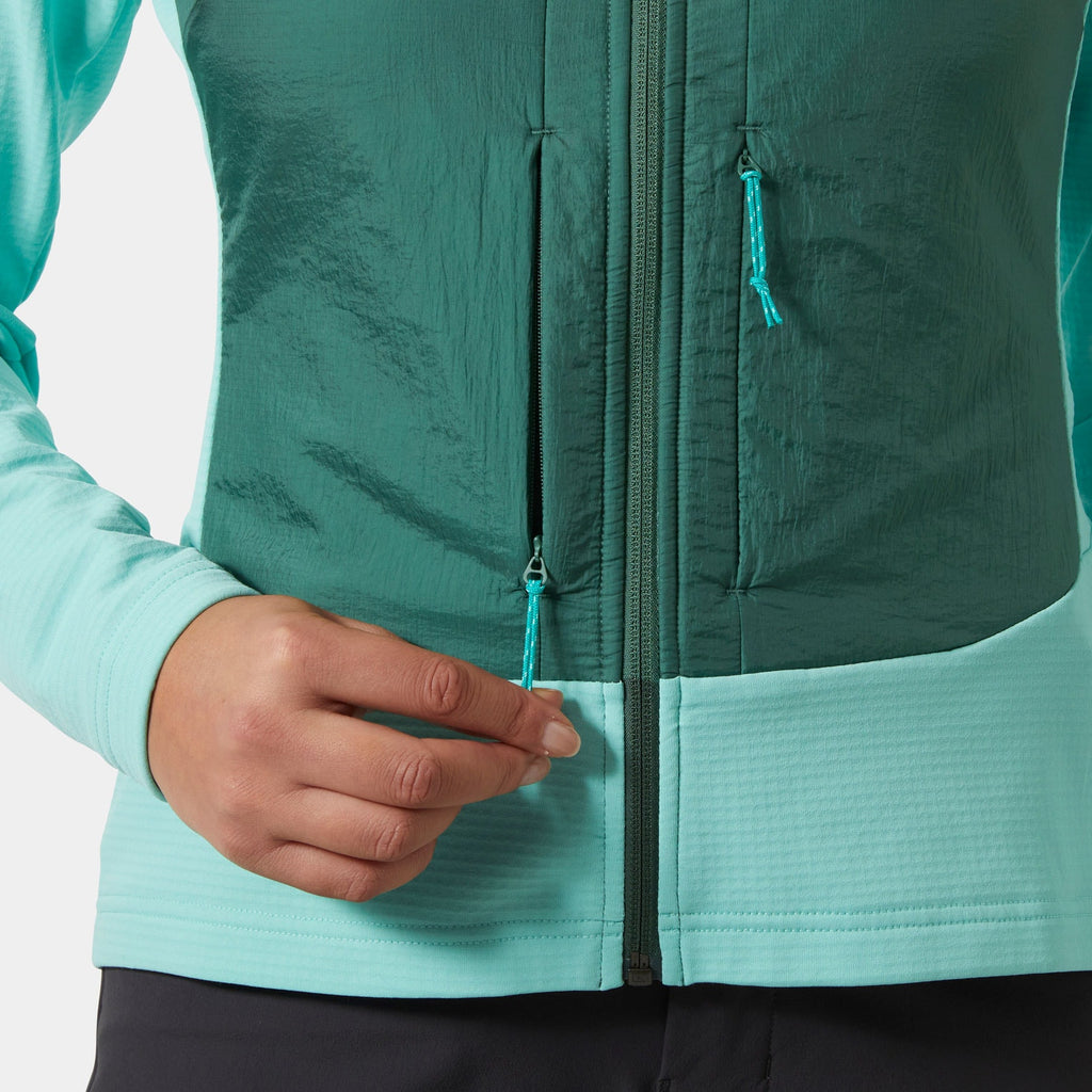 W VERSALITE HYBRID FLEECE JKT, LAGOON, L