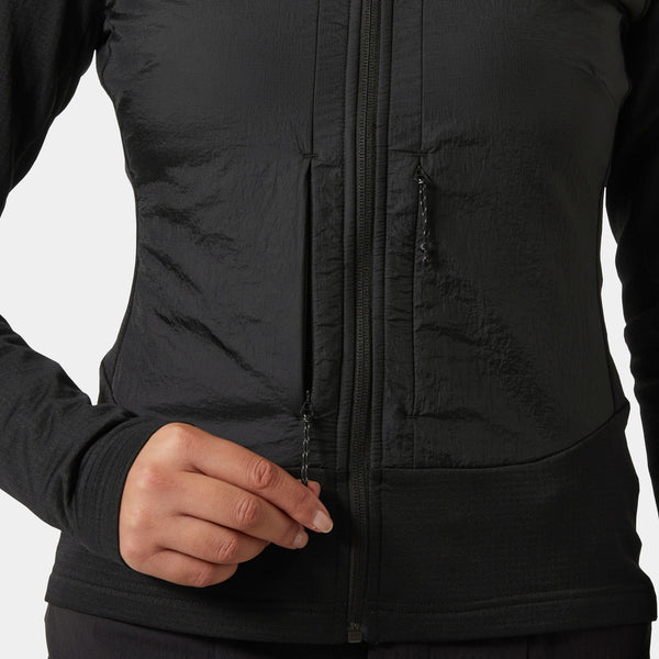 W VERSALITE HYBRID FLEECE JKT, BLACK, L