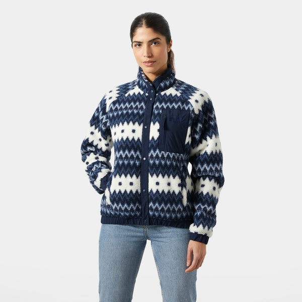 W IMPERIAL PRINTED PILE SNAP, NAVY NORDIC, XL