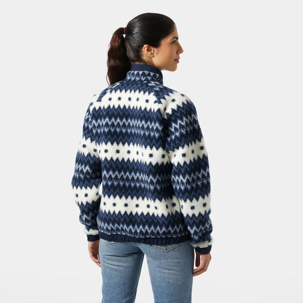 W IMPERIAL PRINTED PILE SNAP, NAVY NORDIC, XL